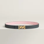 My H belt buckle & Reversible leather strap 24 mm - Image 2